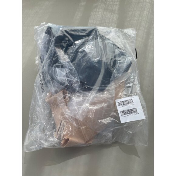 Rhonda Shear 2Pk Molded Cup Bra with Wrap Back Size 1X Black Beige Lounge 647.10 - Picture 4 of 10